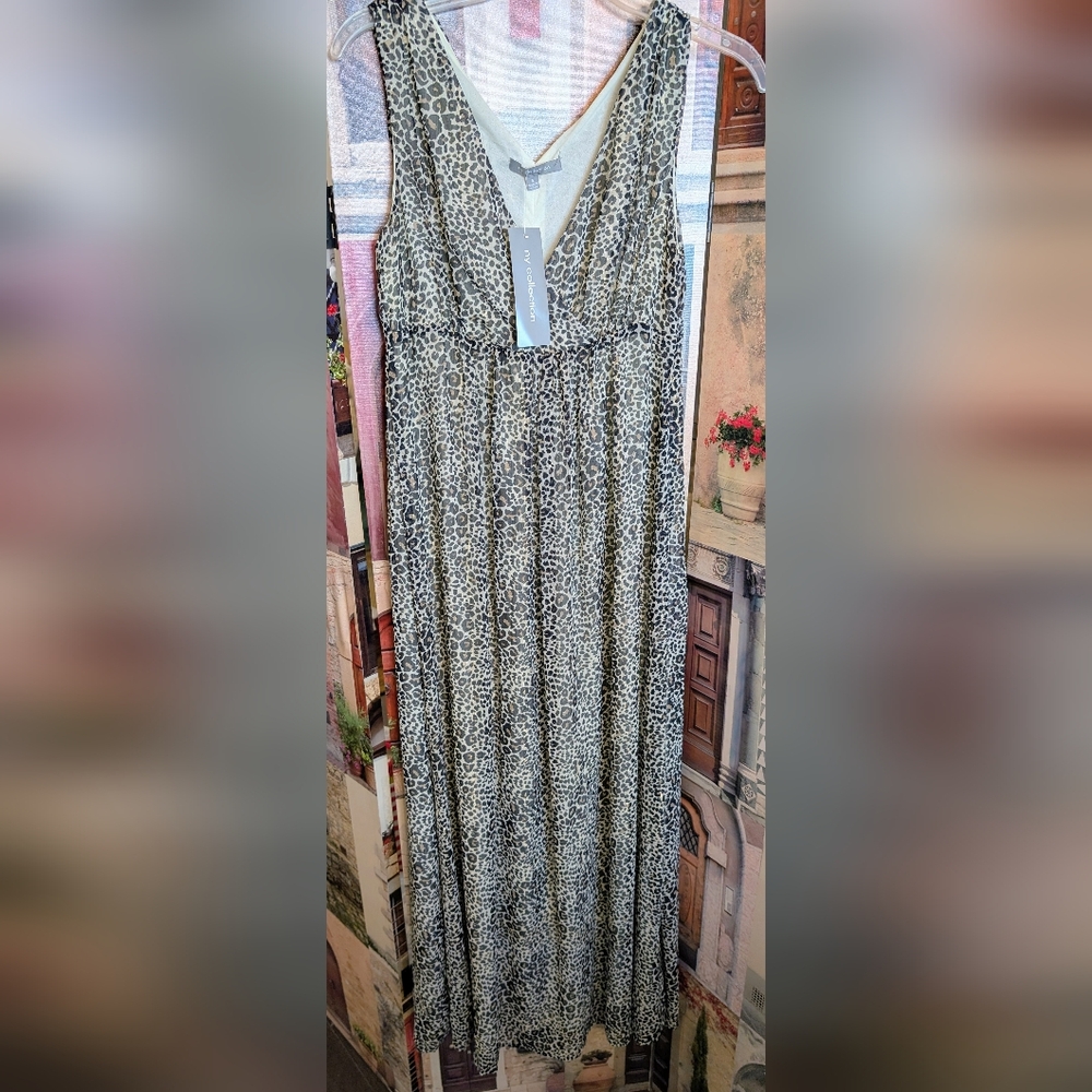 NY Collection Animal Print Maxi Dress